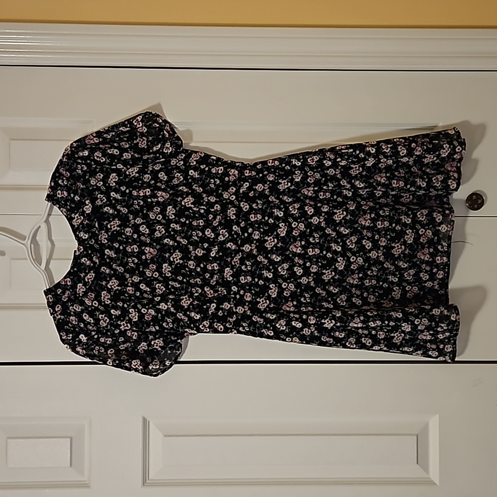 Floral 90’s style mini dress with back zipper-S